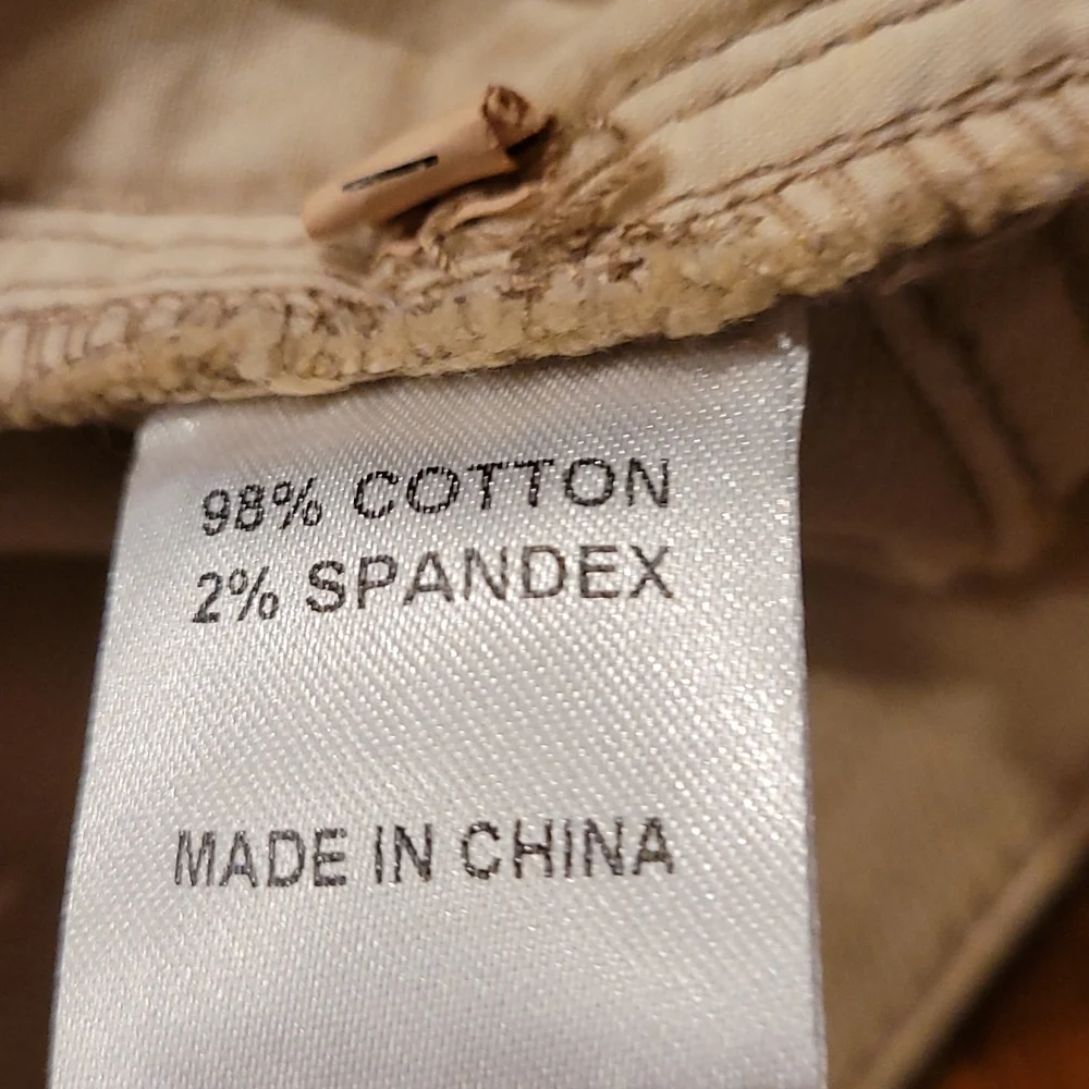 Boston Proper Jeans,  size 2, beige with pink embroidery scattered flowers - Picture 6 of 10